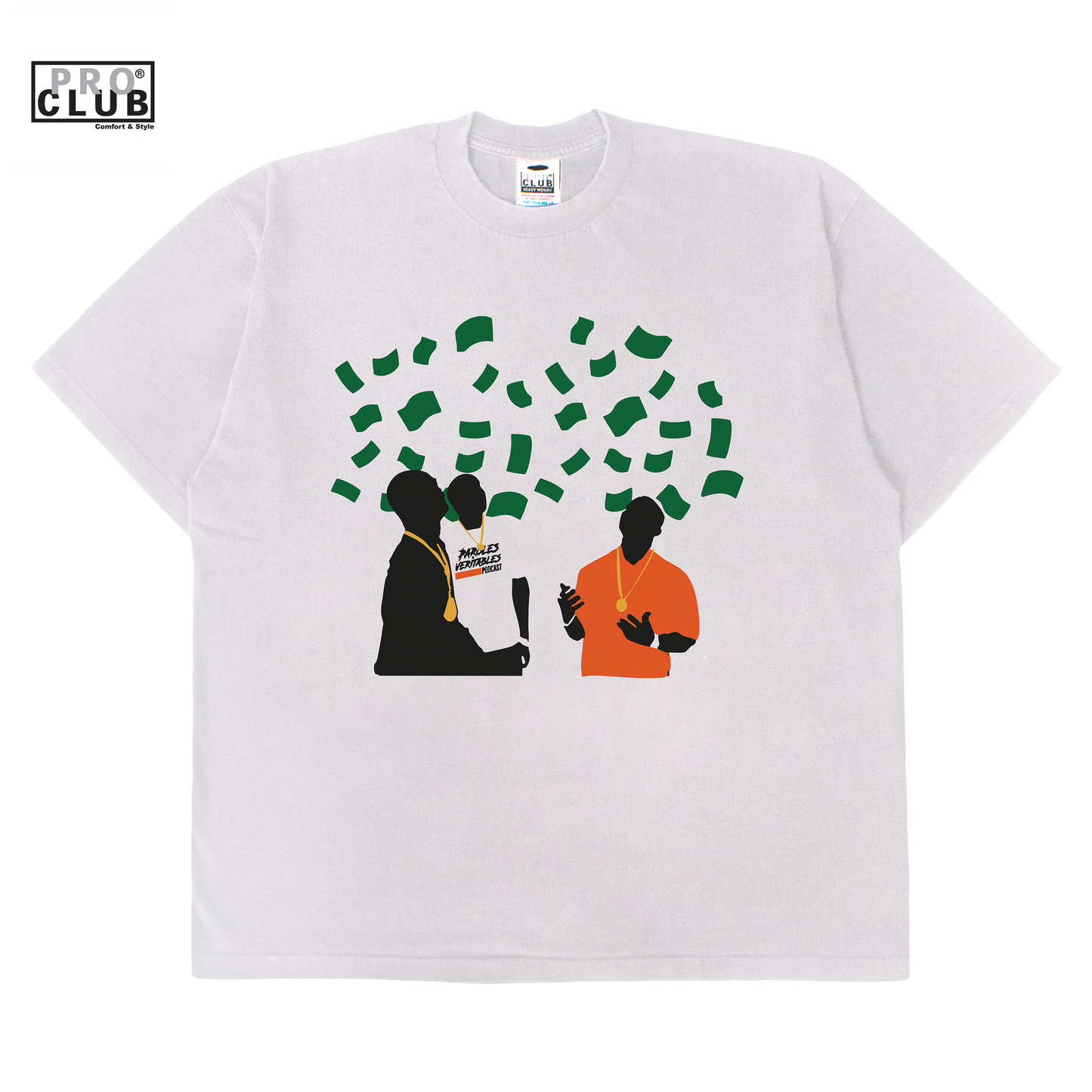 T-Shirt pro club "Paid in full" blanc